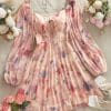 Robe Courte à manches longues Floral