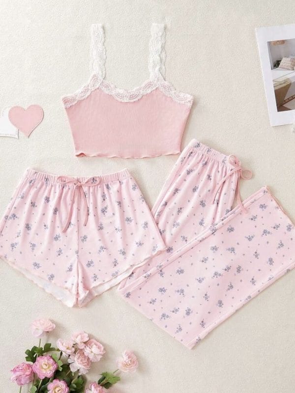 Pyjama floral 3 pièce